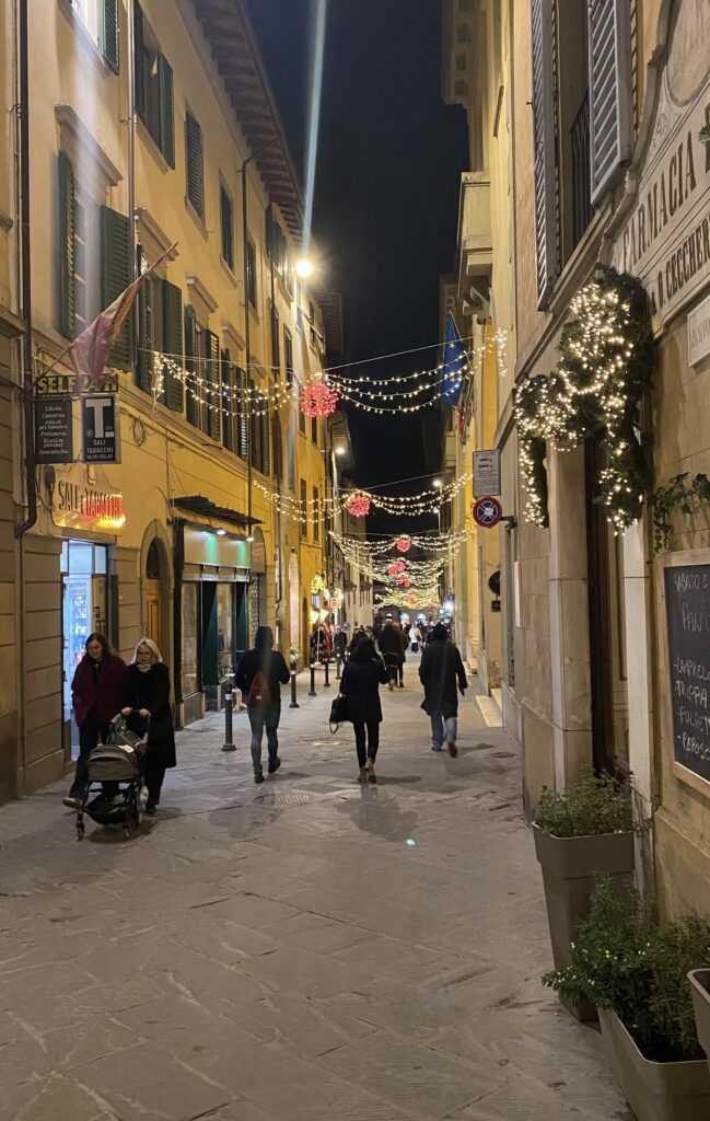 Arezzo Street at Christmas