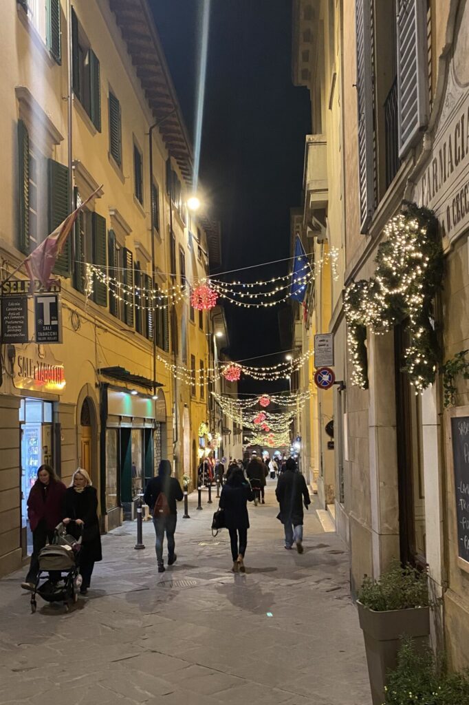 Arezzo Street at Christmas